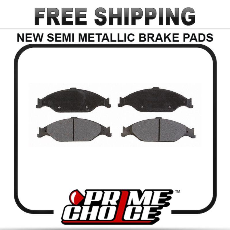 New premium complete set of front metallic disc brake pads with shims