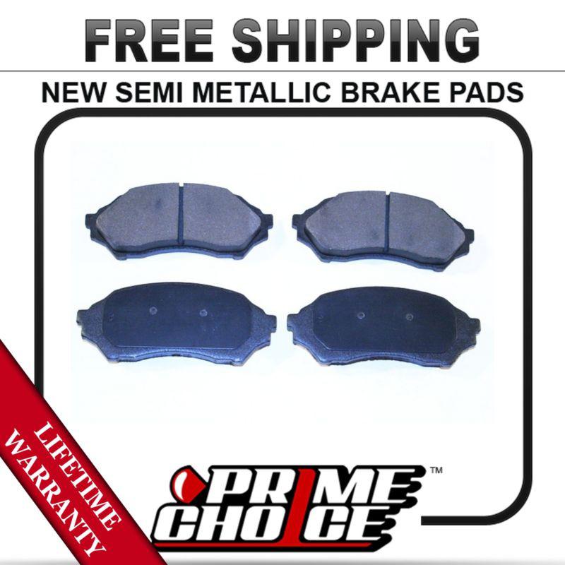 Front semi metallic disc brake pad kit full set with lifetime warranty