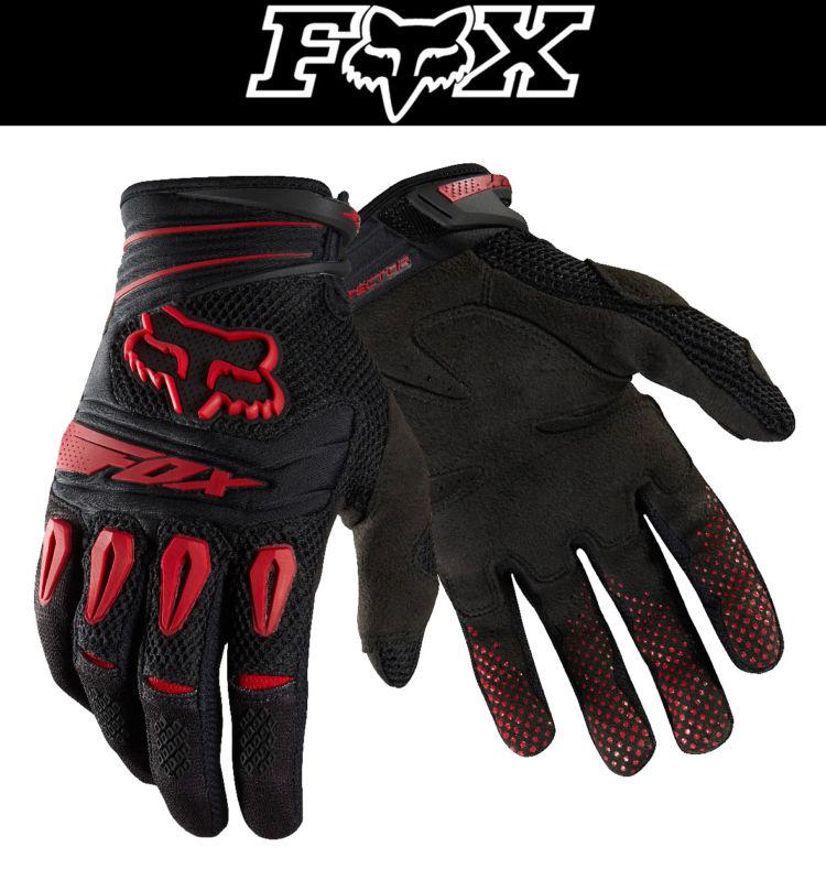 Fox racing pawtector black red dirt bike gloves motocross mx atv 2014