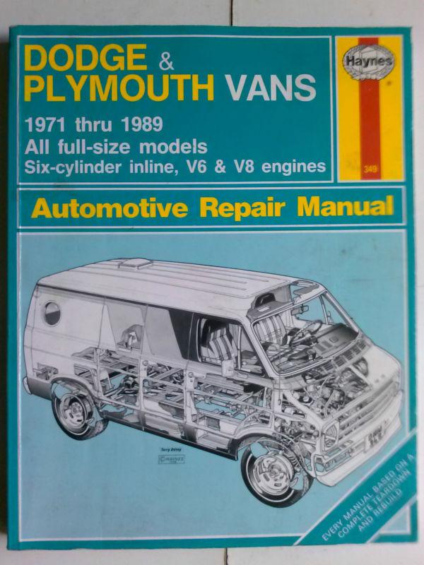 Haynes repair manual dodge plymouth vans 1971-1989