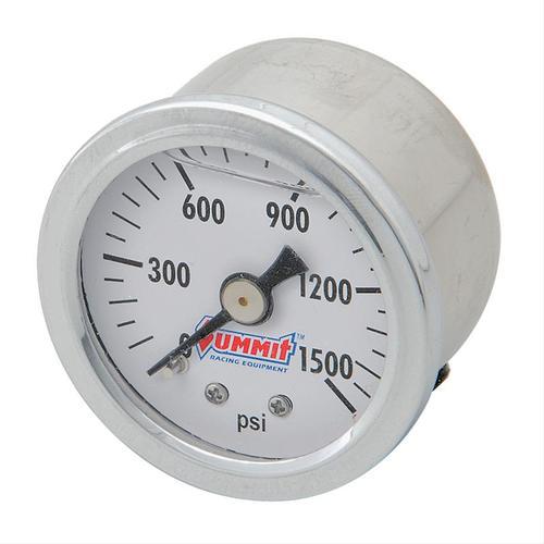 Summit chrome plated mechanical fuel pressure gauge 1 1/2" dia white face 800130