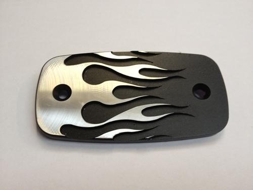 Black & billet alu flames brake master cylinder cover suzuki boulevard