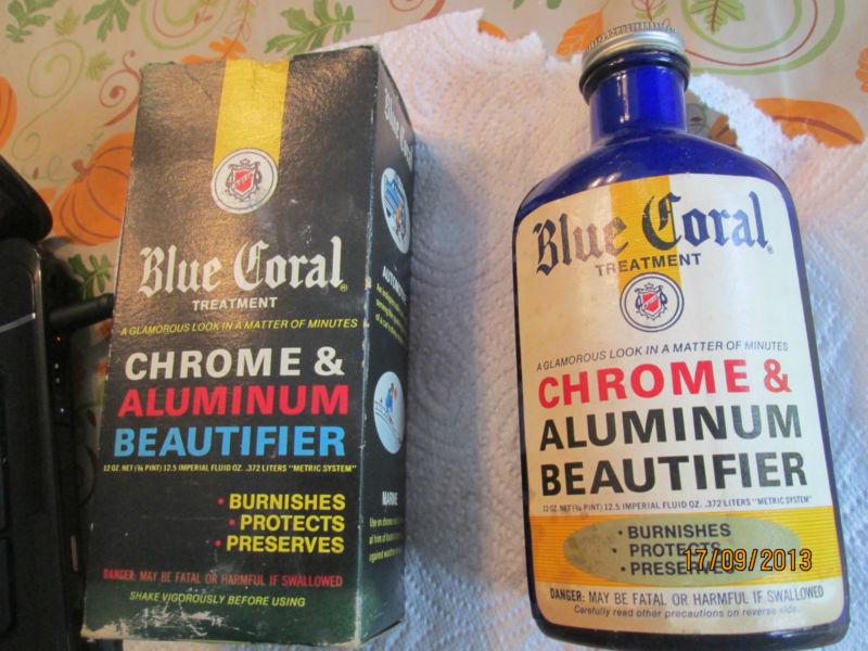 Rare vintage blue coral automobile chrome and aluminum polish w/box