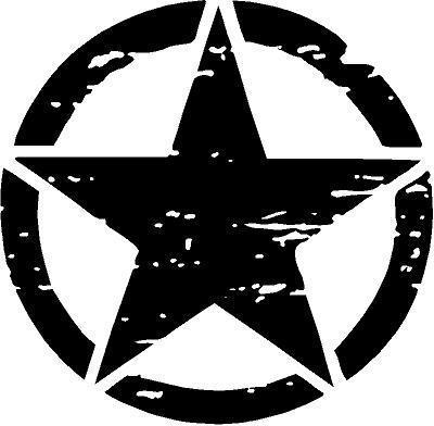 Jeep army star sticker decal