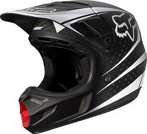 Fox racing v4 carbon reveal 2014 mx/offroad helmet black/white/matte finish