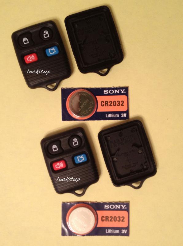 Two new 4 button ford lincoln mercury car remote case and pad+two free batteries