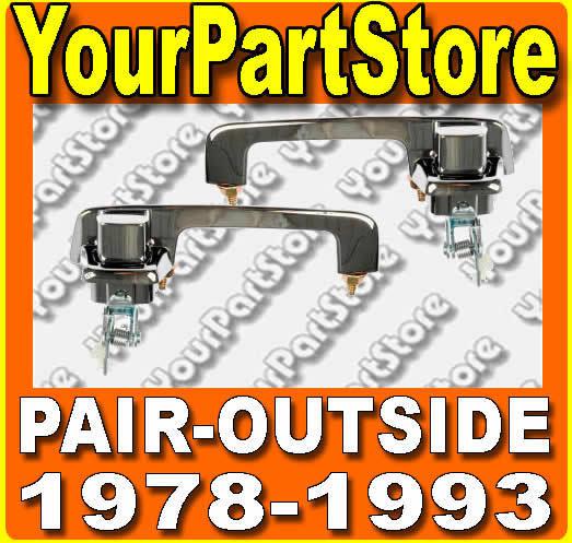 78-93 dodge ram pickup van outside exterior outer door handles left & right pair