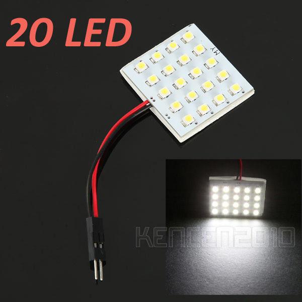 20led dc 1210 12v smd car interior lamp light led bulb t10 ba9s dome pure white 