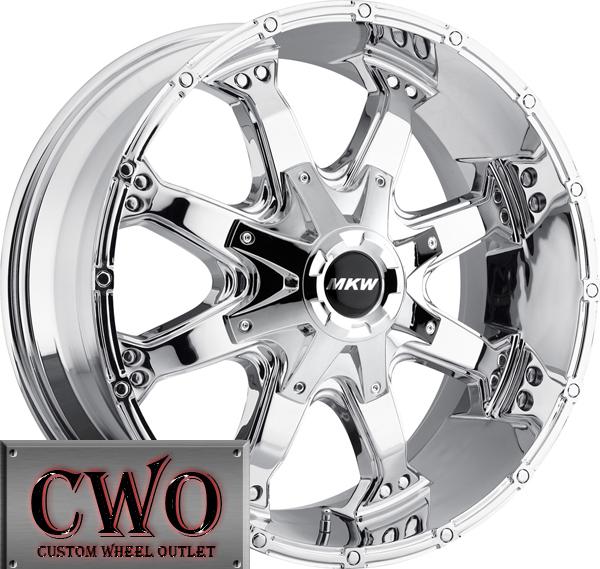 20 chrome mkw m83 wheels rims 6x135/6x139.7 6 lug f-150 chevy gmc 1500 titan