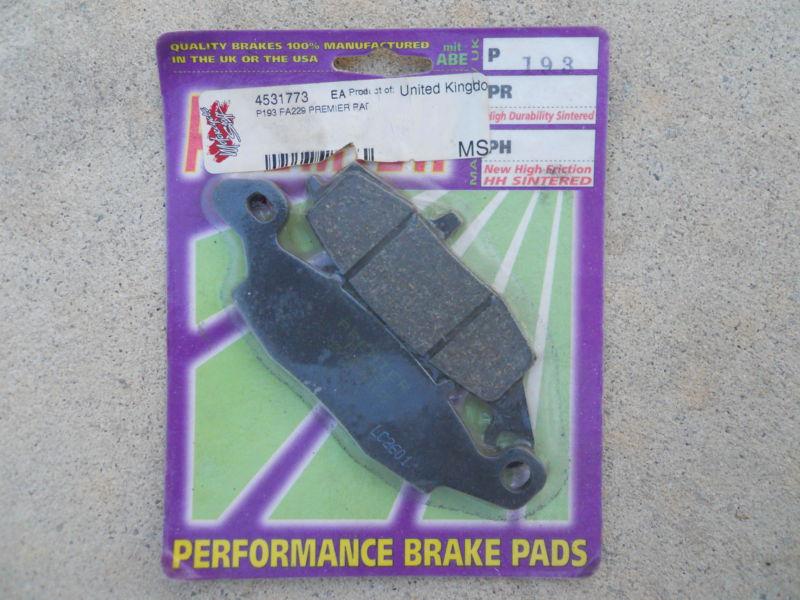 Kawasaki suzuki, premier brake pads, p193, new, like fa229 ebc, 6