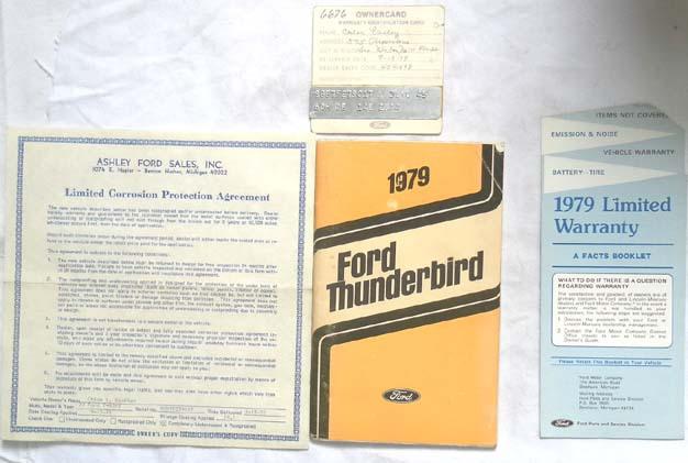 1979 ford thunderbird  owners manual original