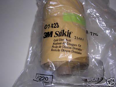 3m 220 grit gold stickit 5" disc roll sandpaper !!