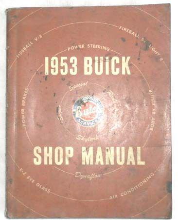 1953 buick shop repair manual all models original 