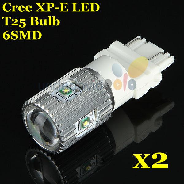 2x t25 cree xp-e 6smd 30w led lamp bulb car reverse turn signal brake stop light