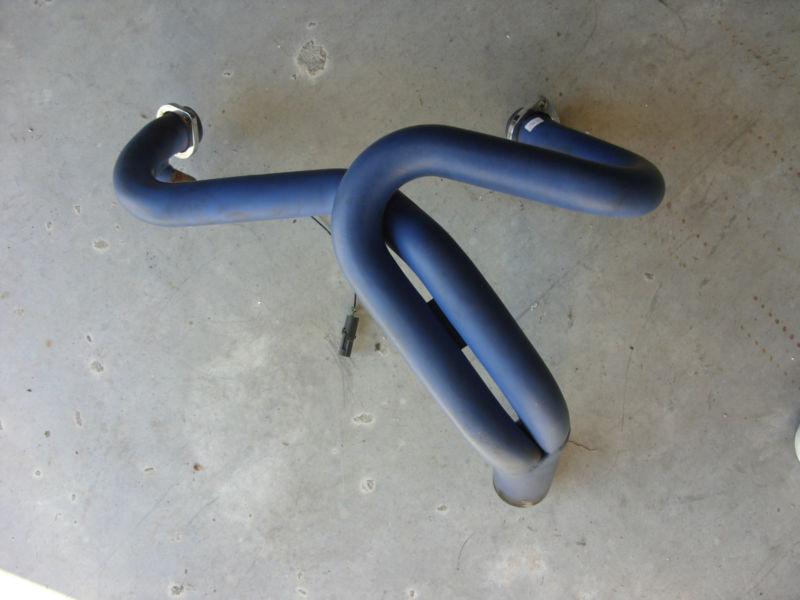 99-02 buell x1 white lightning blue 2.5" stock oem header exhaust   injected s3