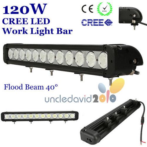 120w 20" single row cree led work light bar flood lamp offroad 4wd 4x4 atv suv