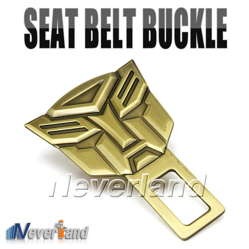 Metal transformers optimus car safety seat belt socket buckles clasp stop alarm