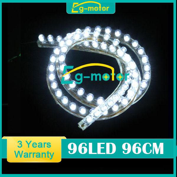 White 96cm 96 led strip car auto flexible grill waterproof light lamp dc 12v