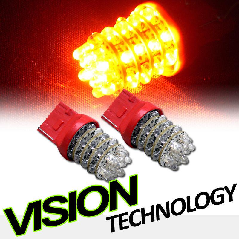 2x amber/orange 7440 36 led backup/reverse tail light lamp bulbs 12v 7440na 7441