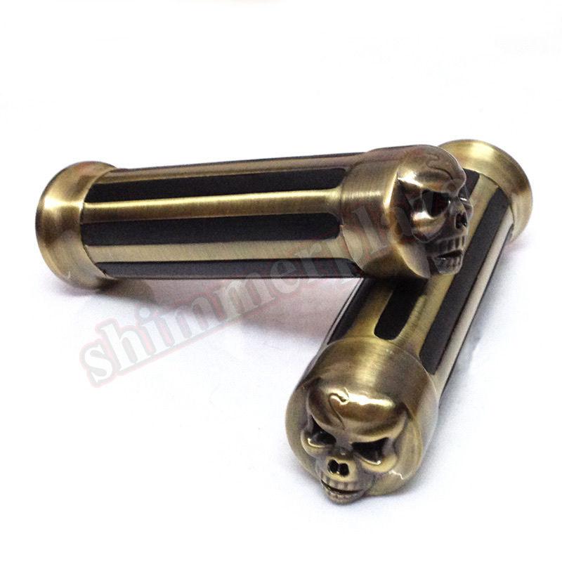 Bronze 1" handle bar hand grips for yamaha road royal v-star v-max r1 r6