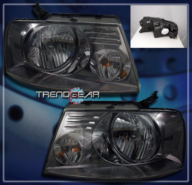 04-08 ford f-150 pickup truck crystal headlights lamp smoke 05 06 07 fx2 fx4 stx