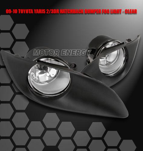 2009-2011 toyota yaris 2/3dr bumper driving chrome fog lights lamps kit w/switch