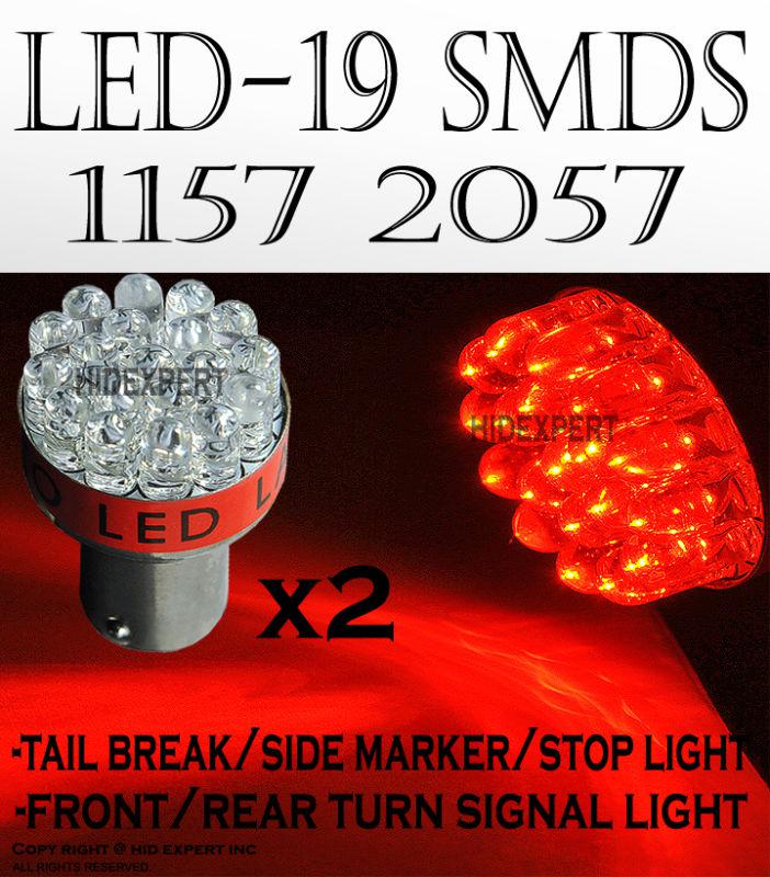 X2 super red 19-led bulbs for tail brake/stop light 1157 2357 mr3 abls dot