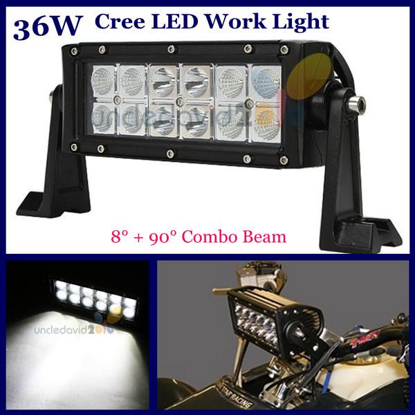 36w 12 cree led work light bar combo beam head lamp 4x4 offroad suv jeep truck