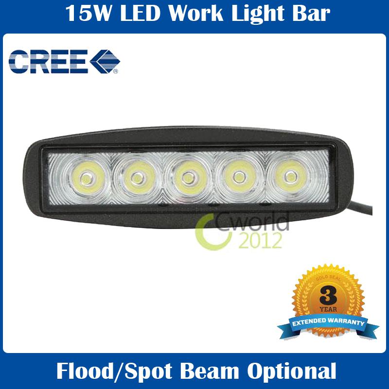 15w led off road slim spot beam work light lamp 12v 24v for car truck 4wd 4x4