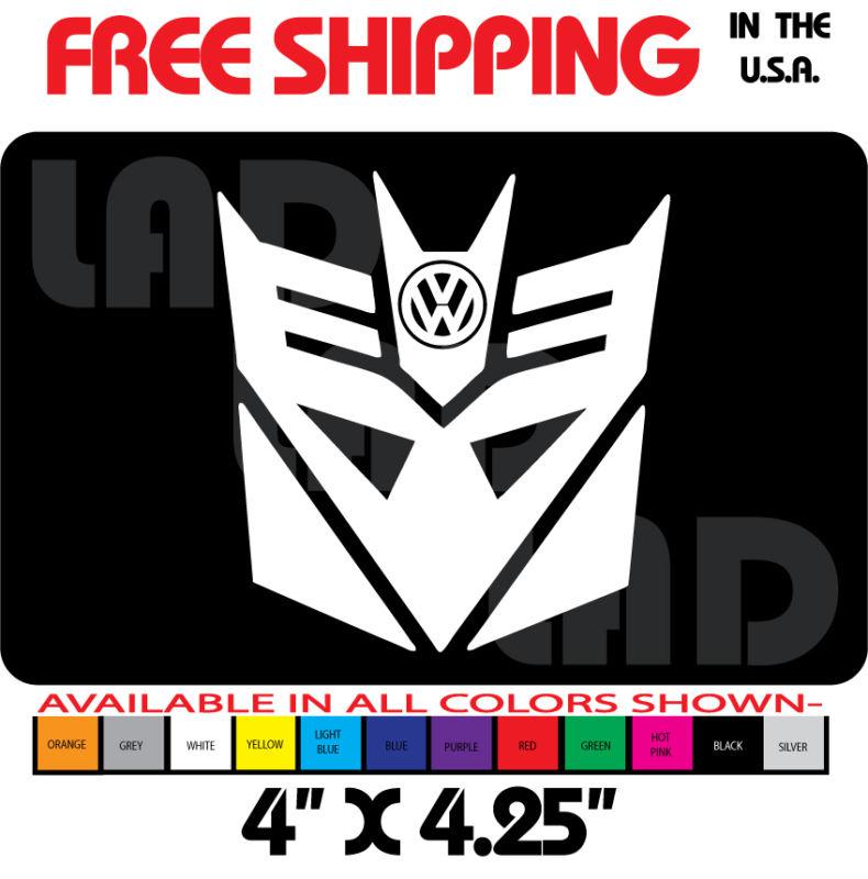 1- vw transformer decepticon 4"x4.25" bug bus beatle ghia fastback eos gti cc