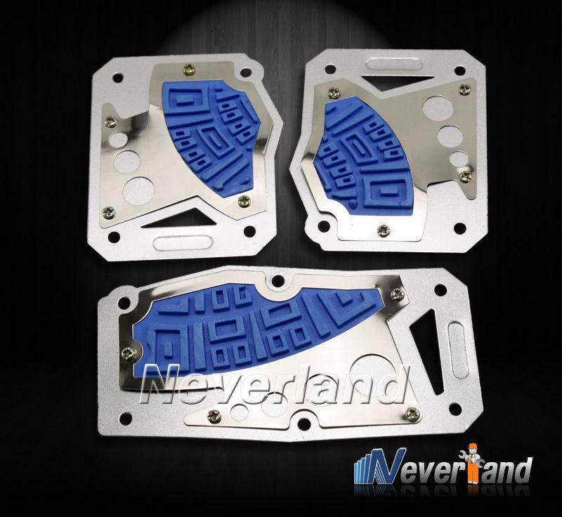 Blue universal pedals cover kit pad foot brake gas pedal for manual model mt car