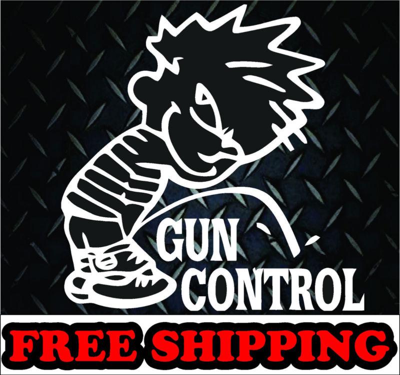 Piss on gun control** vinyl decal sticker car truck diesel hunter funny family