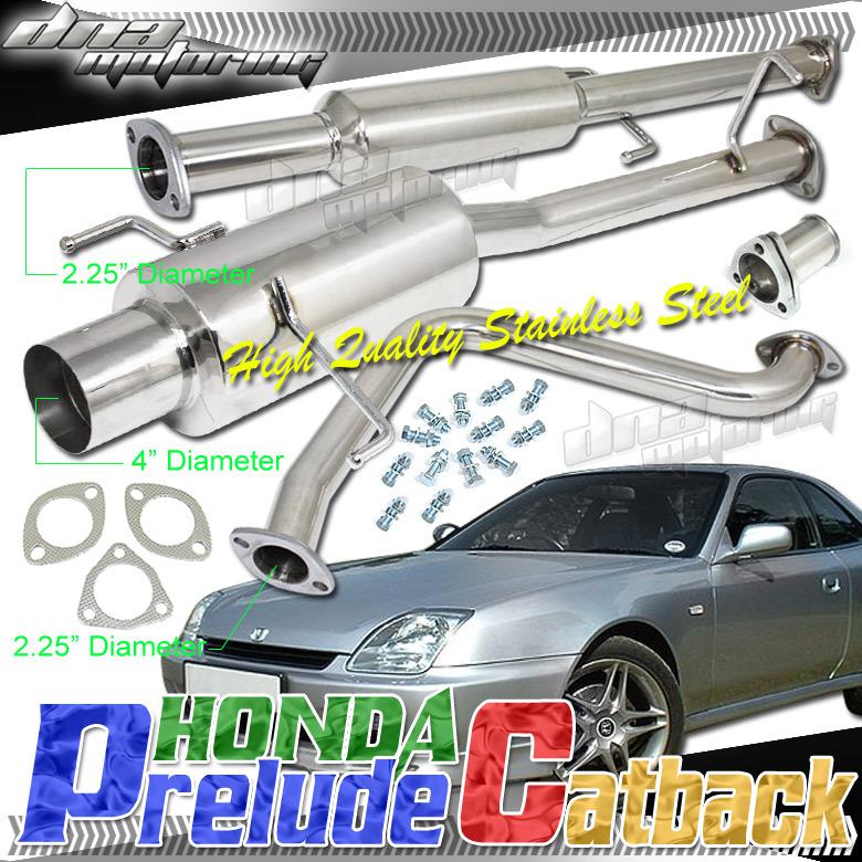 Honda prelude 97-01 s/h vtec/bb  full stainless catback exhaust system cat back