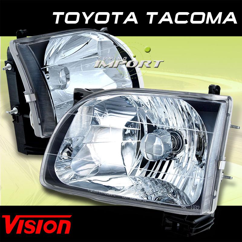 Toyota 01-04 tacoma vision new left right pair replacement headlights lamps set