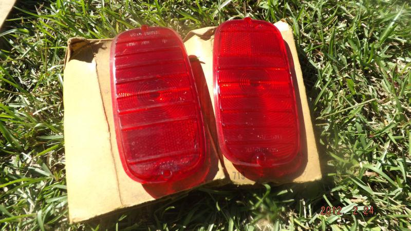 Nos 1960 61 62 65 chevy pick up truck taillight lenses lens nice!!!! no reserve