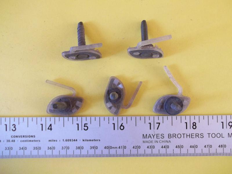Early universal (nylon & metal) moulding fasteners (5 used)