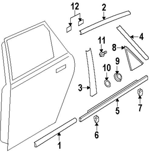 Mazda oem bn8v50660d exterior-rear-belt weather strip