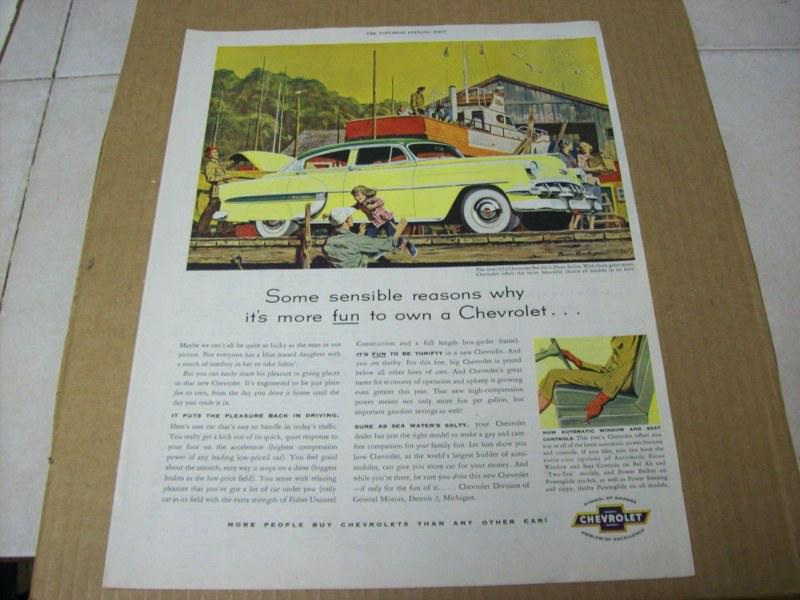 1954 chevrolet belair 4 dr sedan   advertisement, vintage ad 