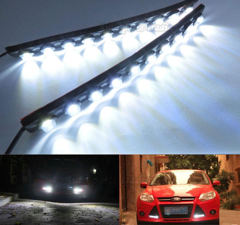 2x white waterproof daytime running light head lamp bulb drl daylight kit 12v d1