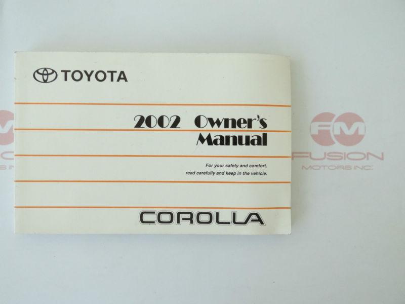 2002 toyota corolla owners manual user guide operator book 