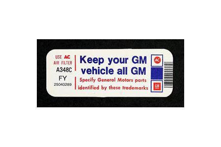 Corvette "keep your gm car all gm" decal, 1981