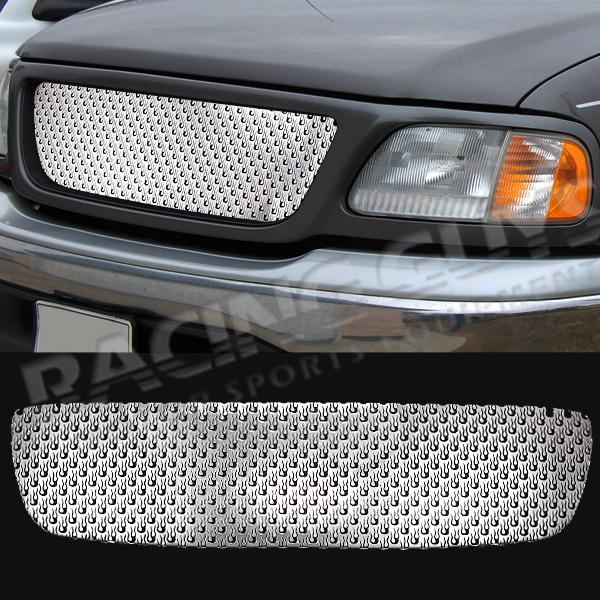 1999-2002 ford expedition polished flame pattern grille insert front upper f150