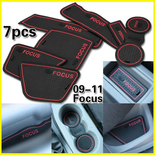 For 2009 - 2011 ford focus non-slip interior door mat cup mat pad 7pcs