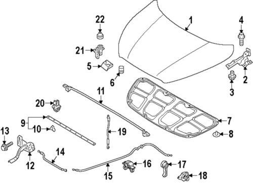 Hyundai oem 791203x000 hood-hinge