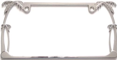 Palm trees die cast chrome plated license plate frame