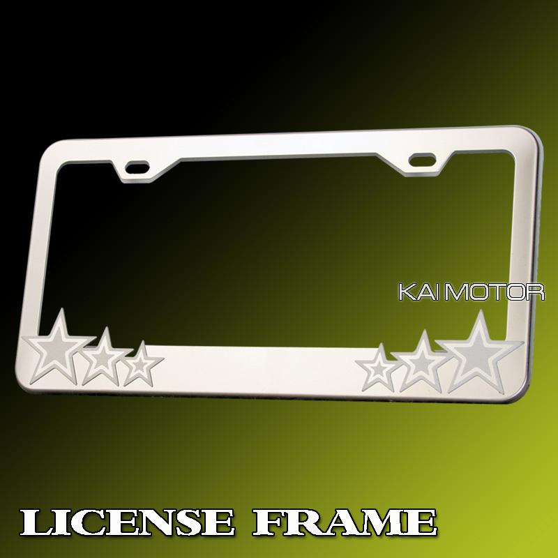 Stars stainless steel chrome license plate frame acura lincoln