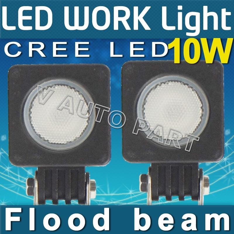 2x 12v 24v black cree led 10w 800lm work light offroad vehicle driving ute boat