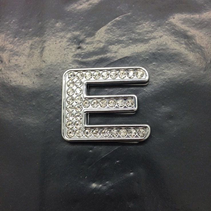 Luxury diy diamond 3d chrome letters number sticker decal decoration - letter e 