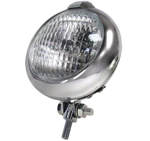 Bates style 5-1/2" chrome head light for harley triumph cb xs650 chopper bobber