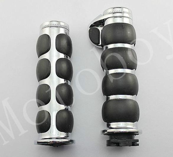 Chrome palm rest 1" handlebar hand grips for honda kawasaki suzuki yamaha